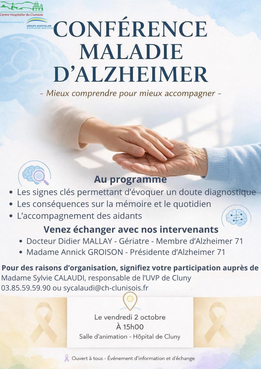 Conférence maladie d&rsquo;Alzheimer – vendredi 2 octobre 2026